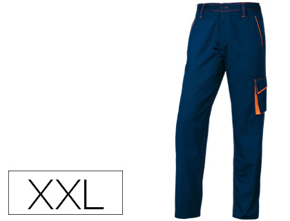 Pantalón de trabajo 5 bolsillos color azul naranja talla XXL